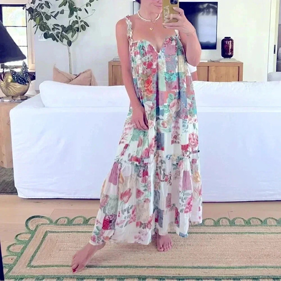 Anthropologie Dresses & Skirts - NWT Anthropologie Chiffon Floral Smock Cottagecore Midi Dress Size Medium